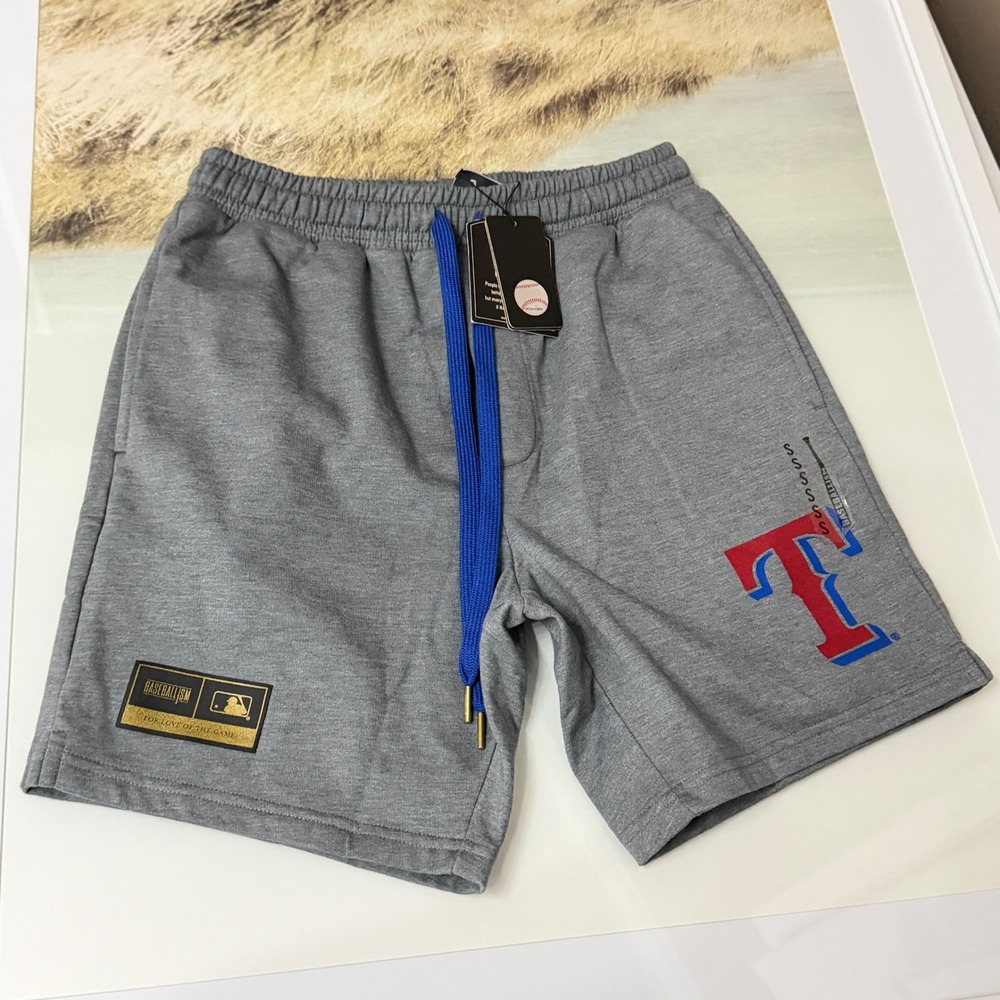 Baseballism Sweat Shorts Men Small Gray Texas Rangers MLB Sporty NWT